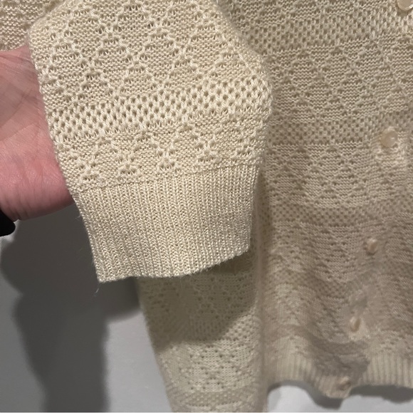 Vintage Sweetree Open Knit Button Front Lightweight Cardigan Preppy Academia - Picture 8 of 10